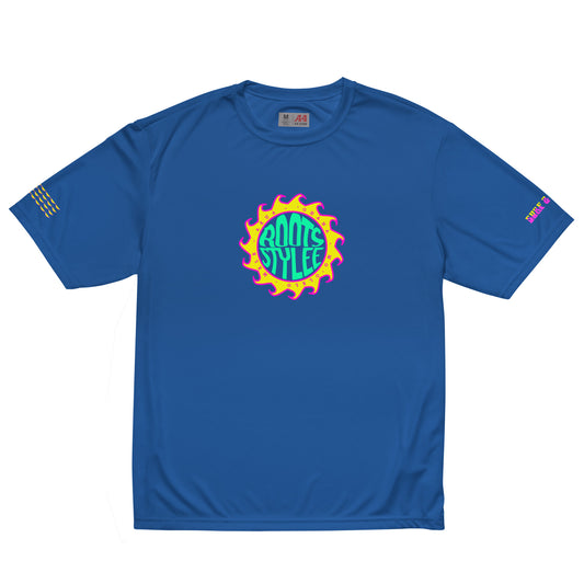 90’s Sun (Blue) - Unisex performance crew neck t-shirt